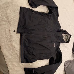 Black north face raincoat